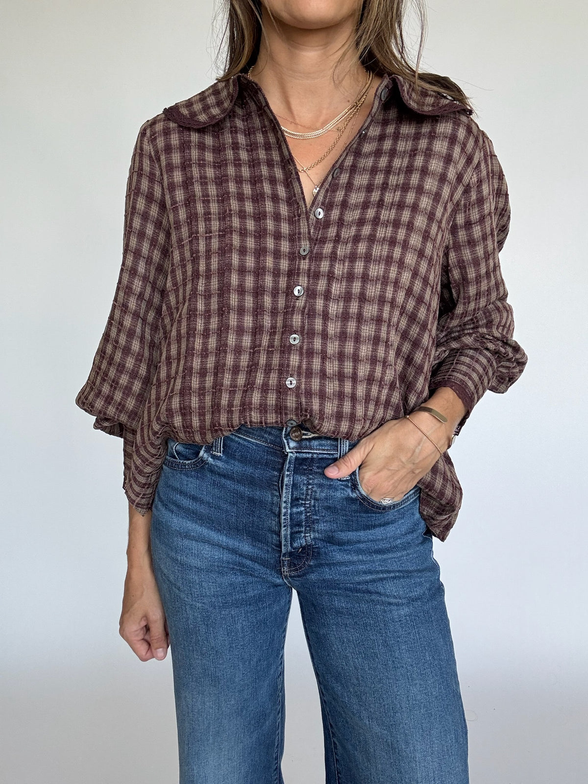 Alexis Plaid Blouse