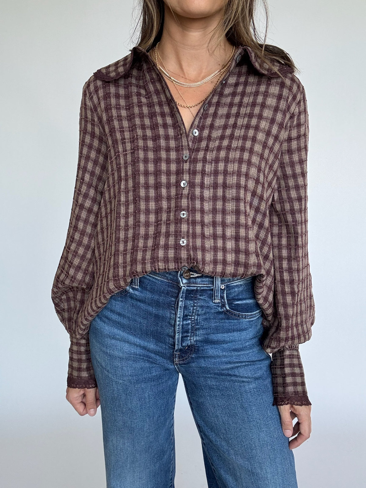 Alexis Plaid Blouse