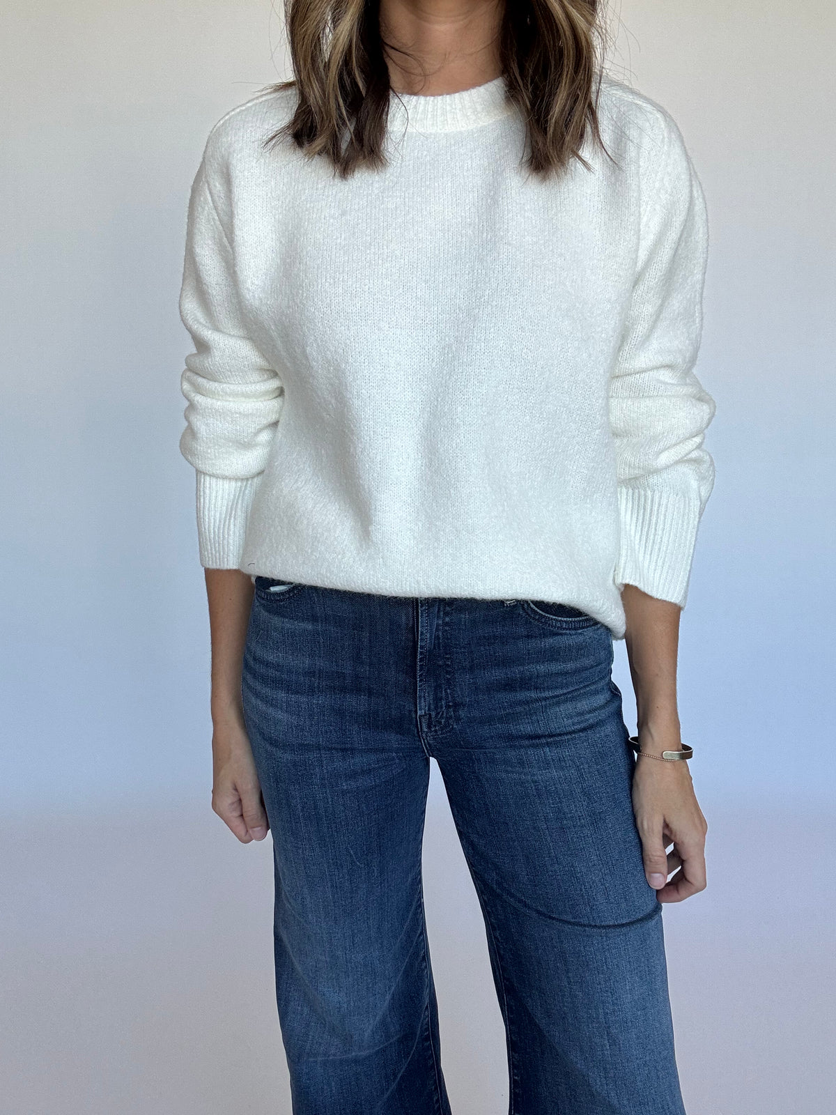 Snow White Crewneck Sweater