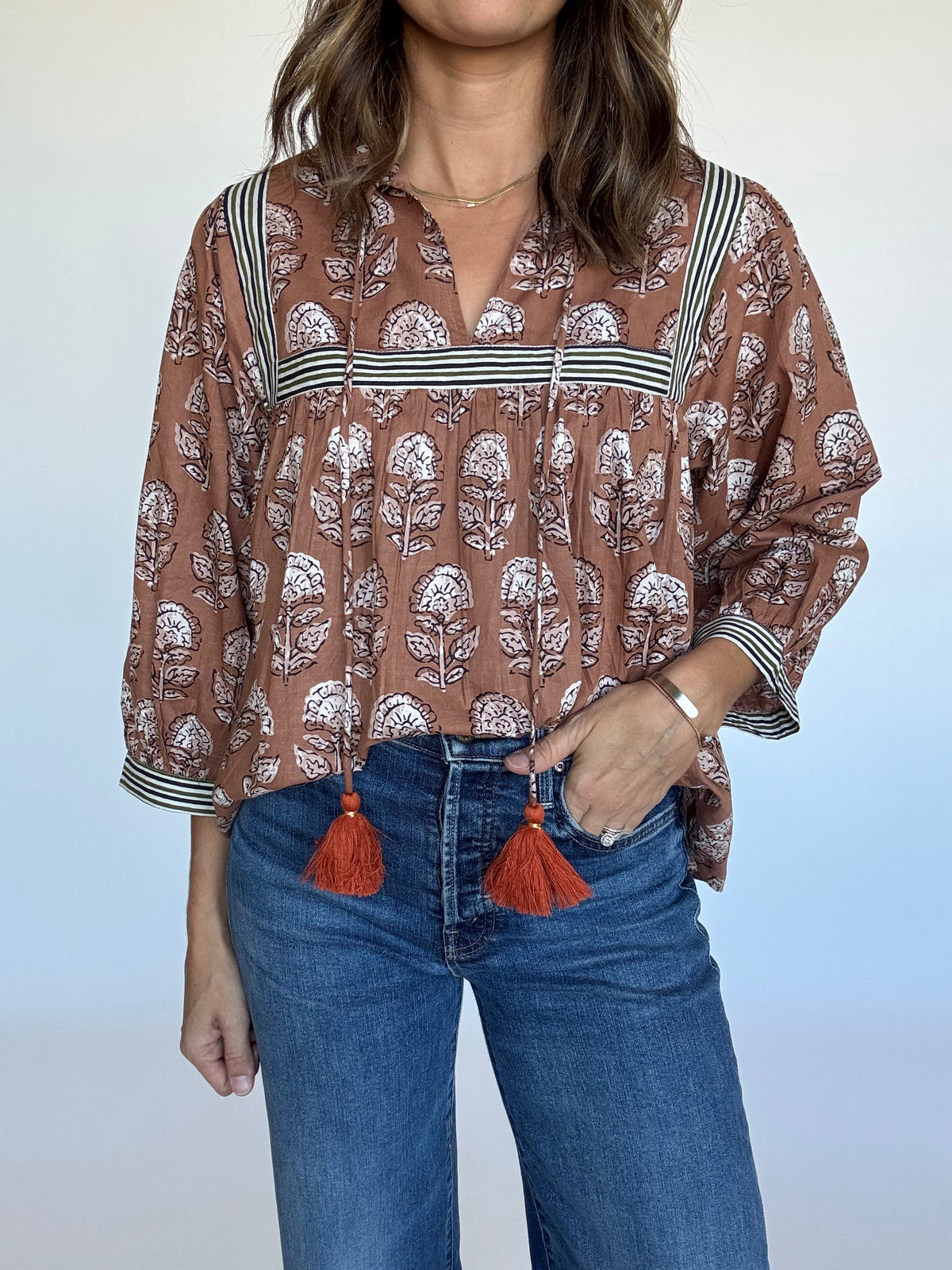 Addison Block Print Top