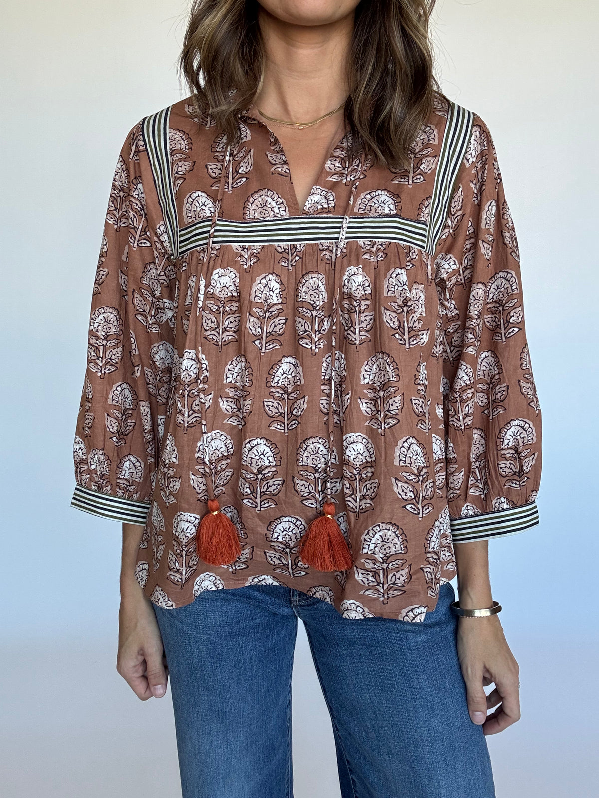 Addison Block Print Top