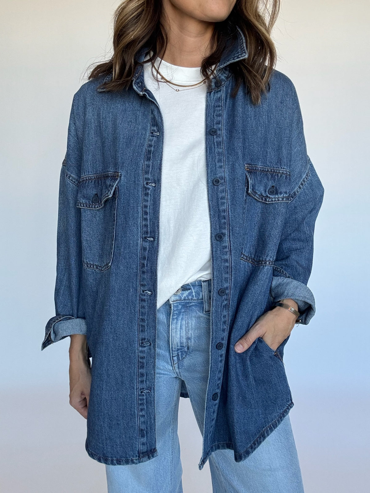 Adeline Denim Oversized Shirt Jacket