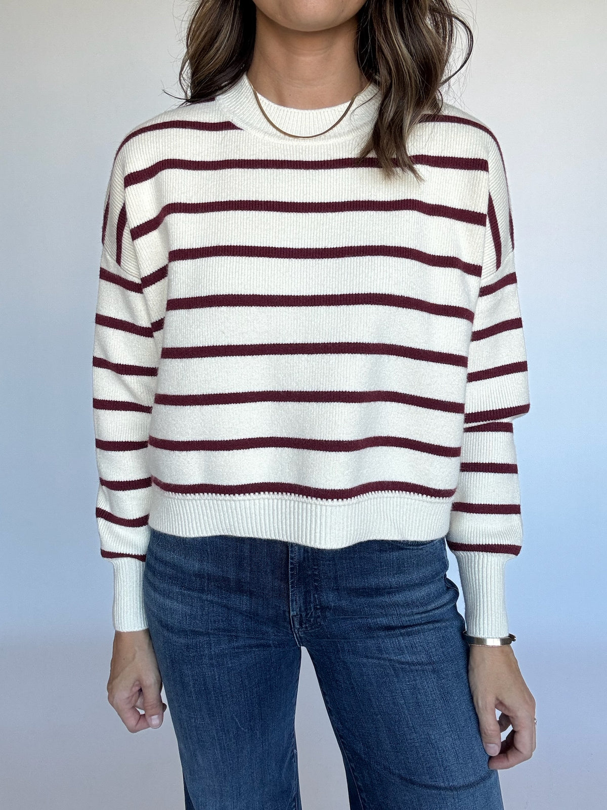Burgundy Striped Sweater
