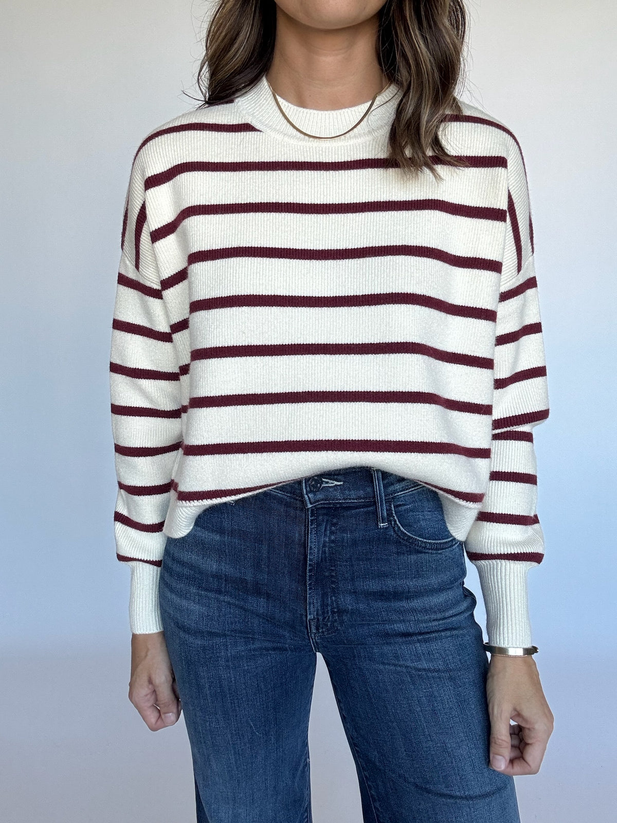 Burgundy Striped Sweater