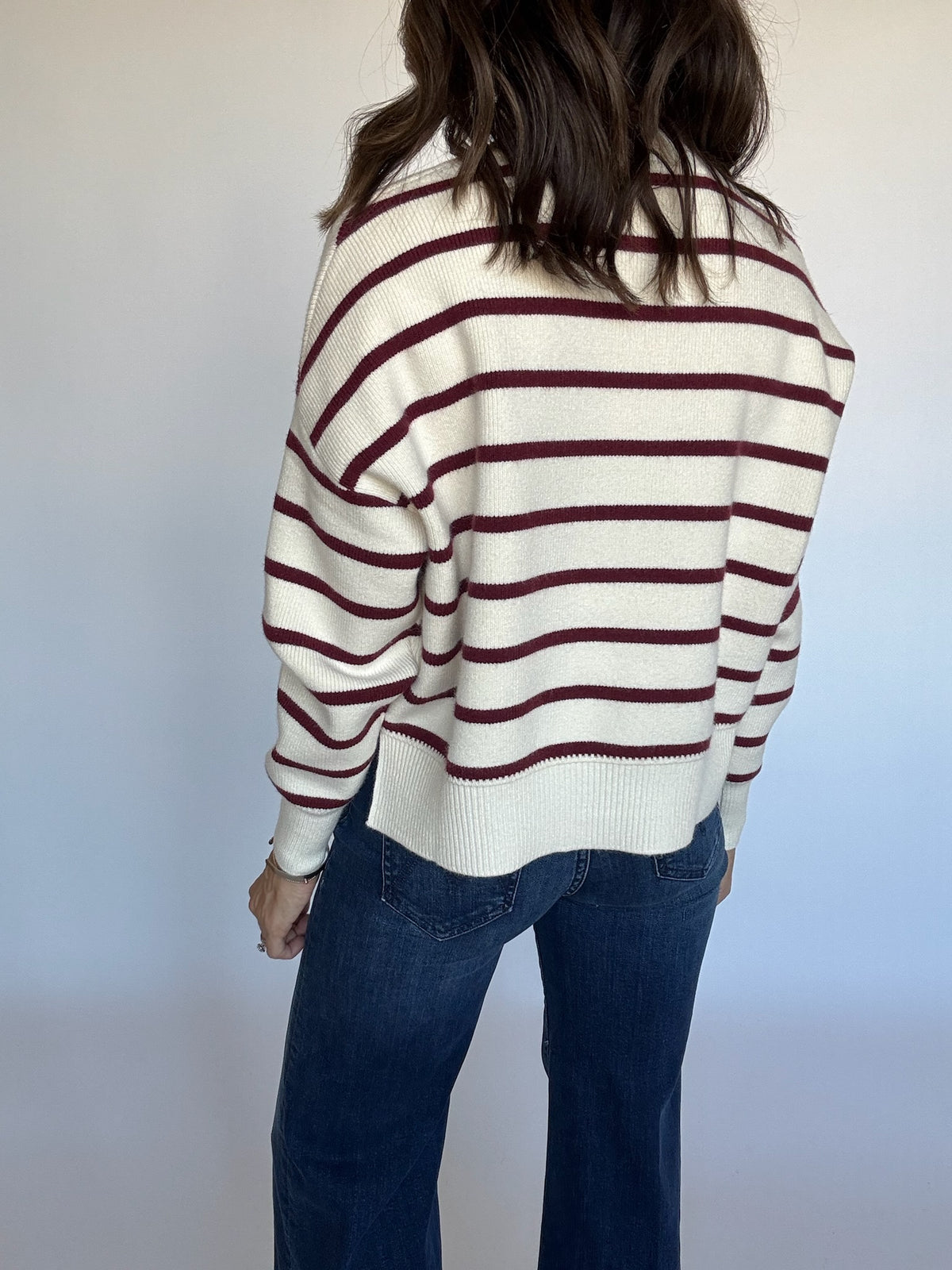 Burgundy Striped Sweater