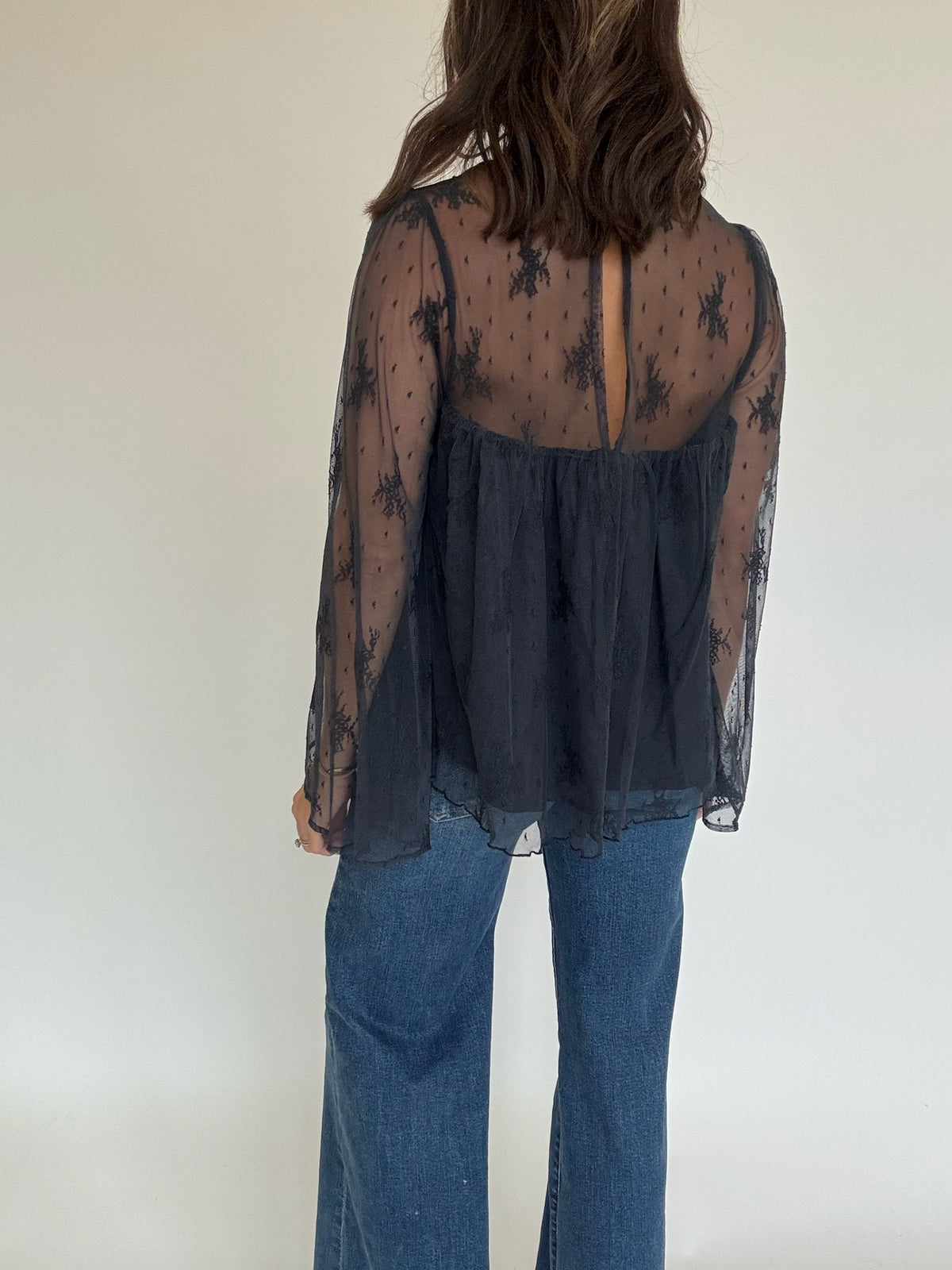 Madison Mock Neck Lace Blouse