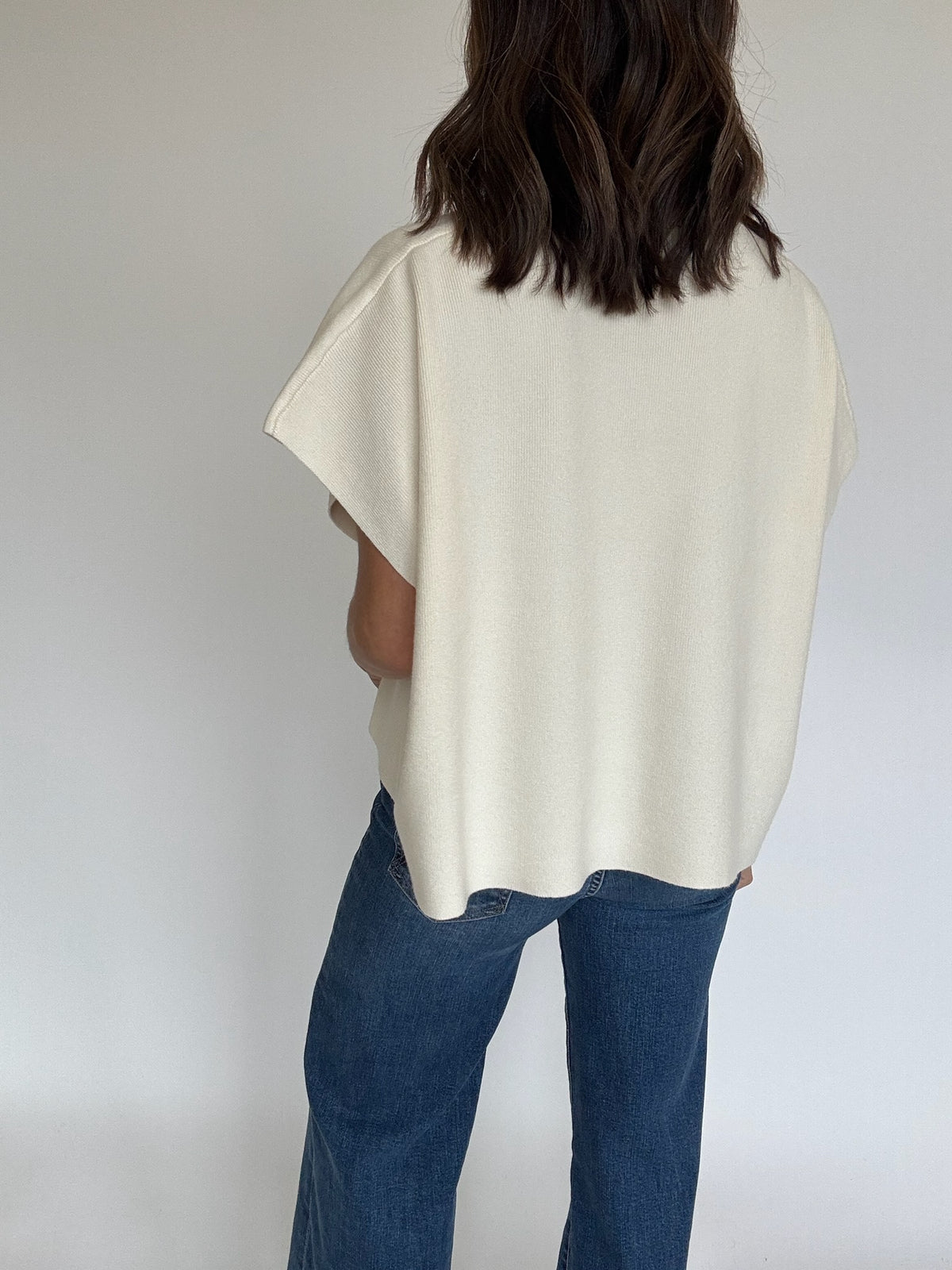 Button Down Cap Sleeve Sweater