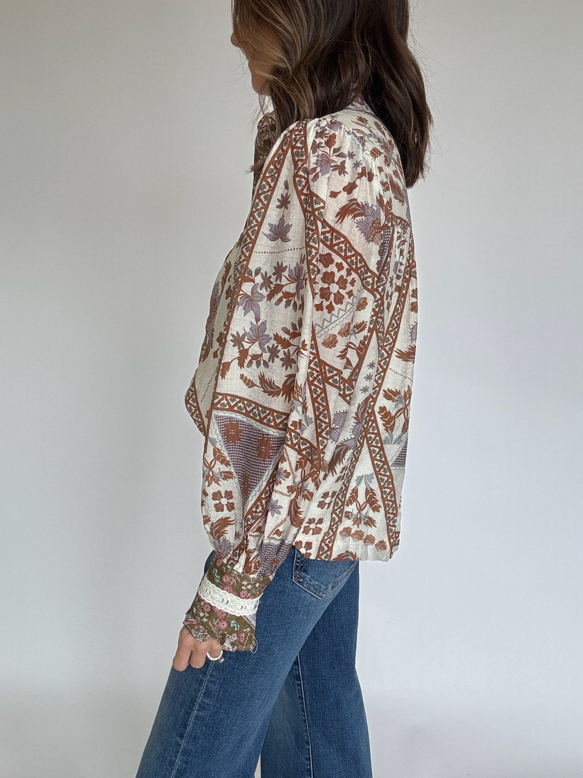 Patchwork Pintuck Blouse