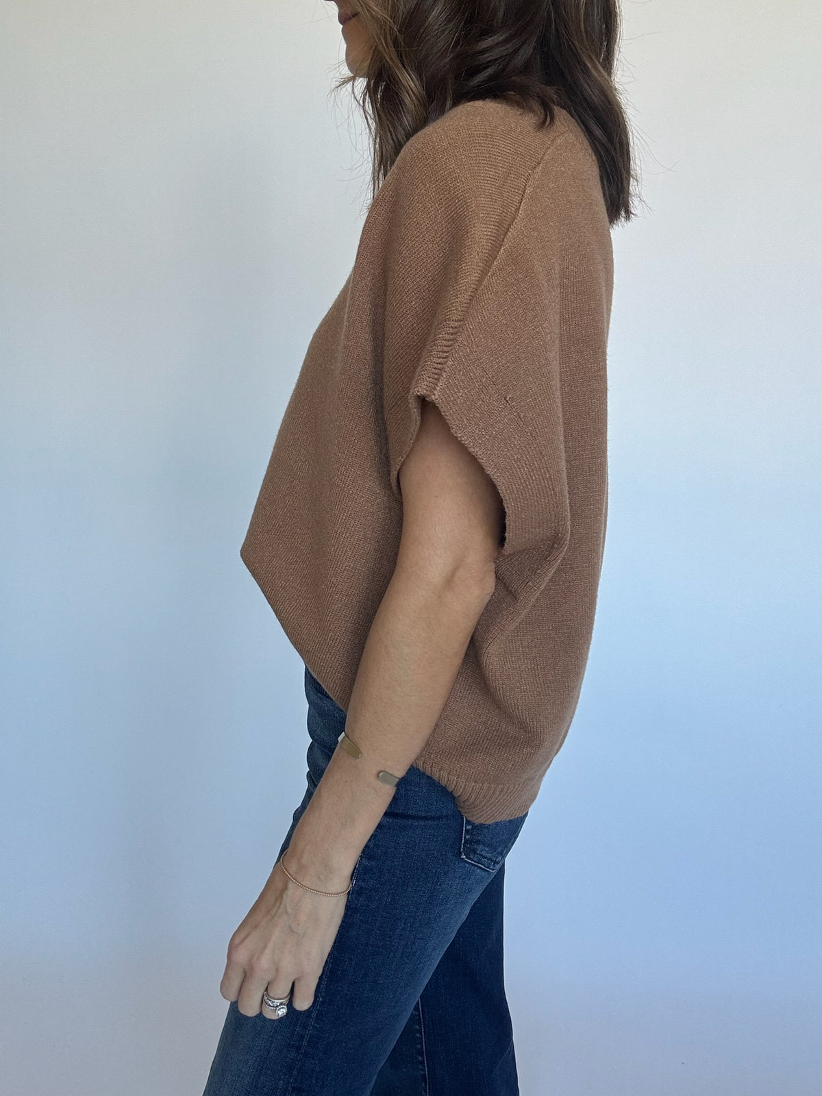 Gwen Cap Sleeve Sweater - Camel