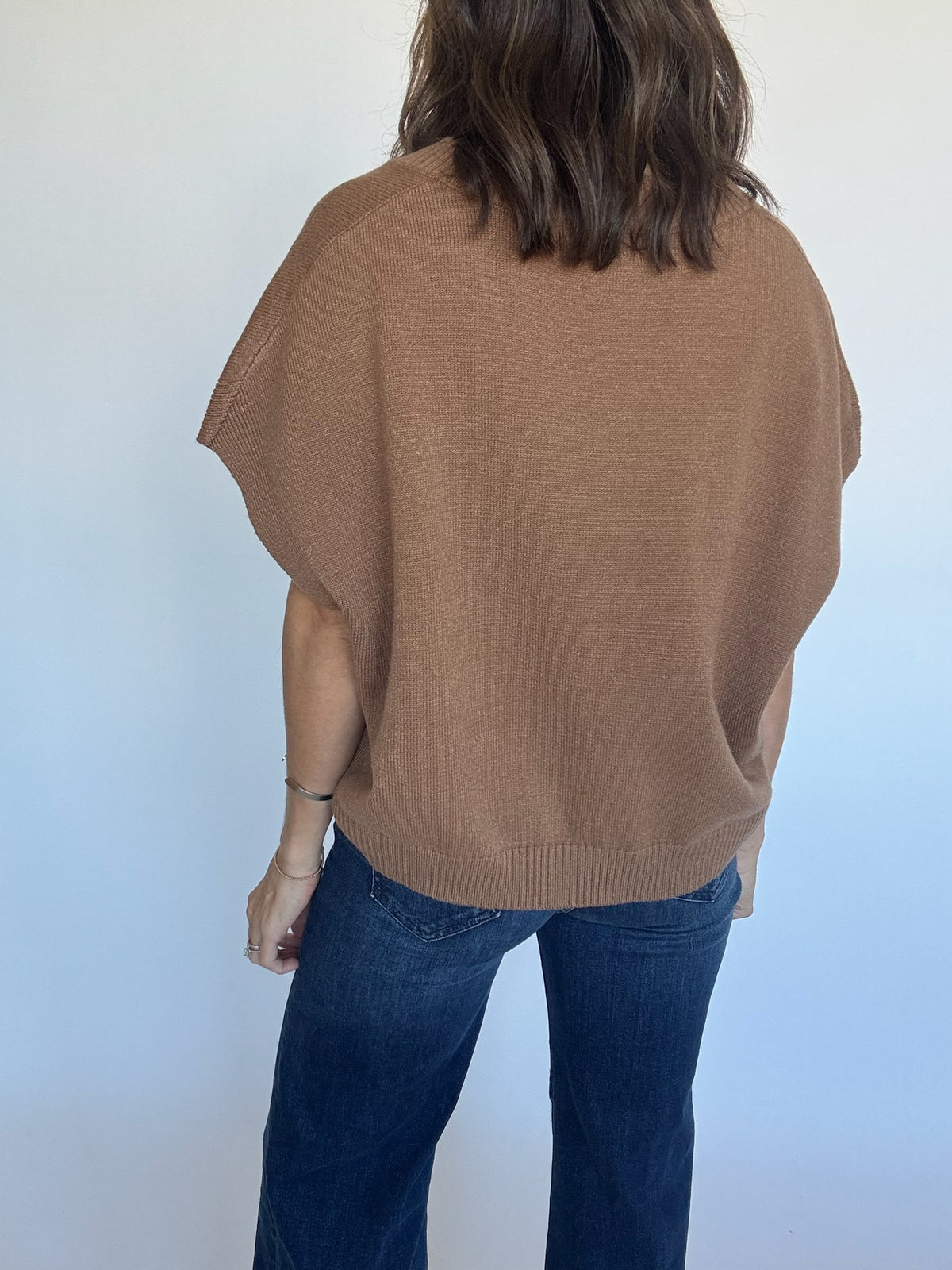 Gwen Cap Sleeve Sweater - Camel