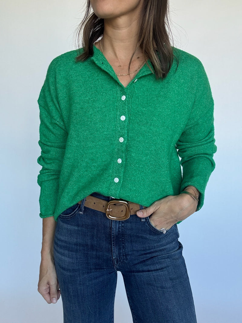 Kelly Green Classic Cardigan