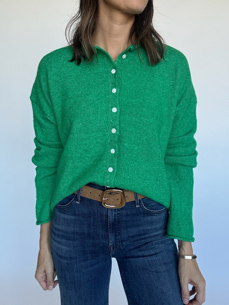 Kelly Green Classic Cardigan