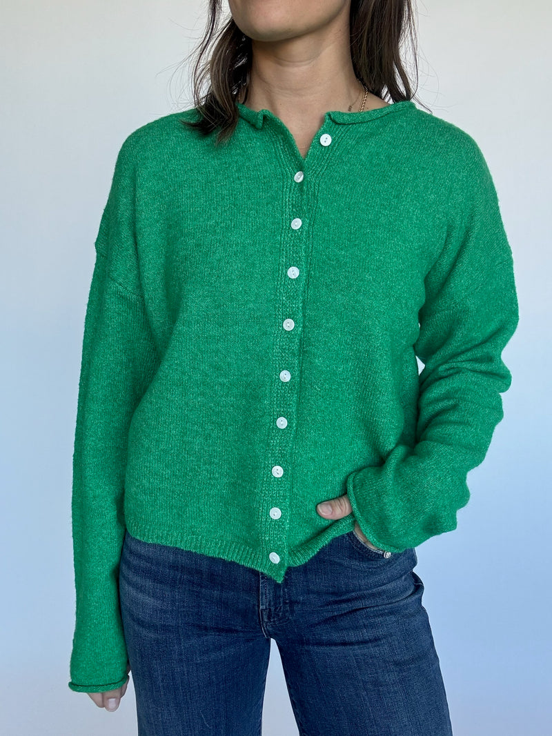 Kelly Green Classic Cardigan