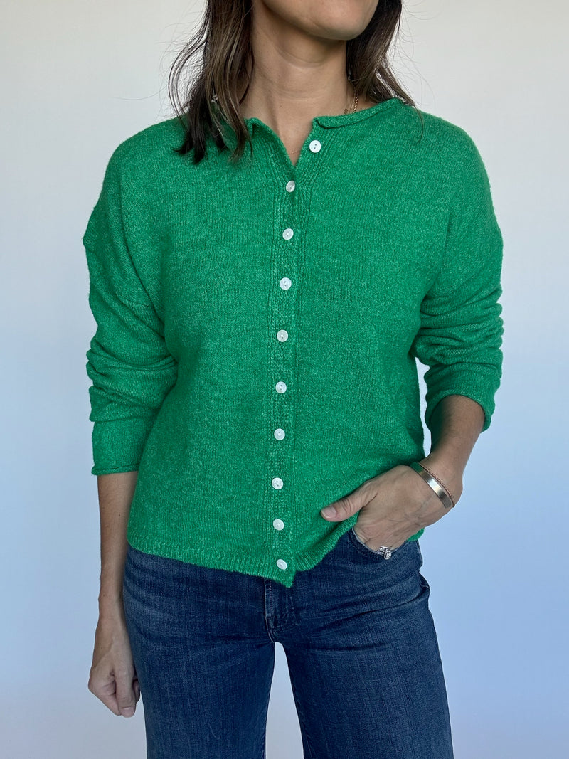 Kelly Green Classic Cardigan