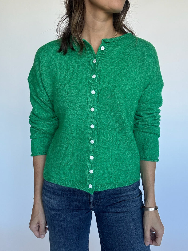 Kelly Green Classic Cardigan