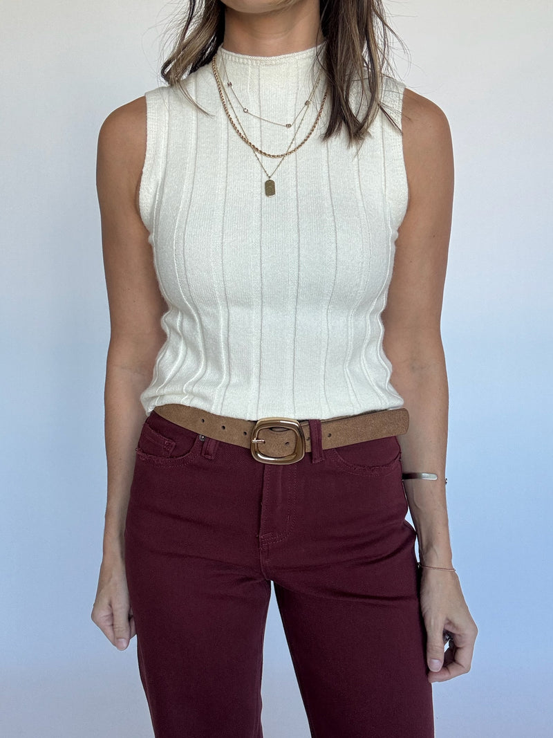 Deep Burgundy Wide Leg Jeans | FINAL SALE