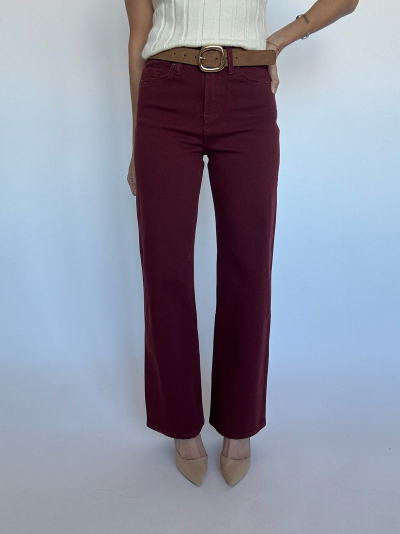 Deep Burgundy Wide Leg Jeans | FINAL SALE