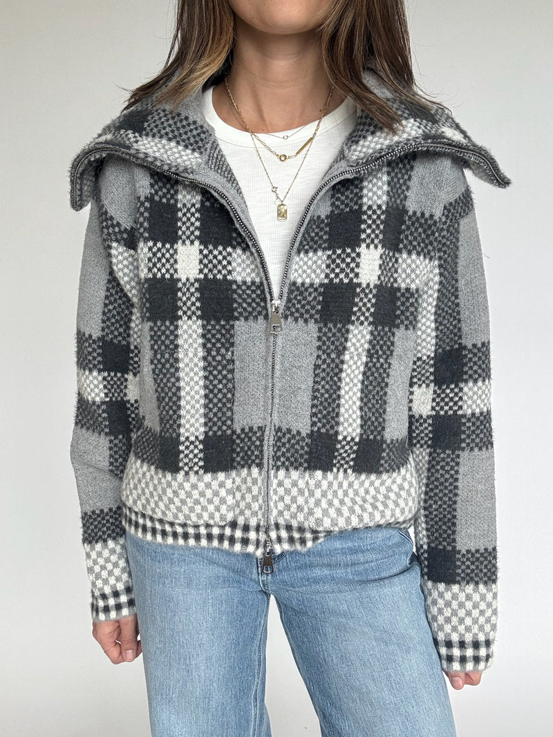 Plaid Crop Jacket - Grey | FINAL SALE