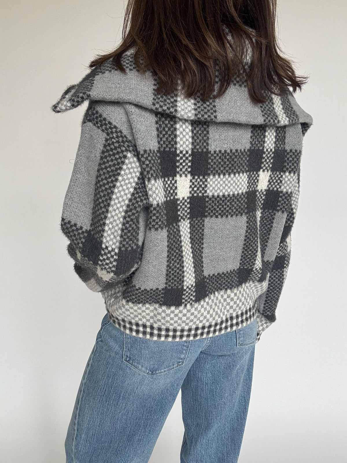Plaid Crop Jacket - Grey | FINAL SALE