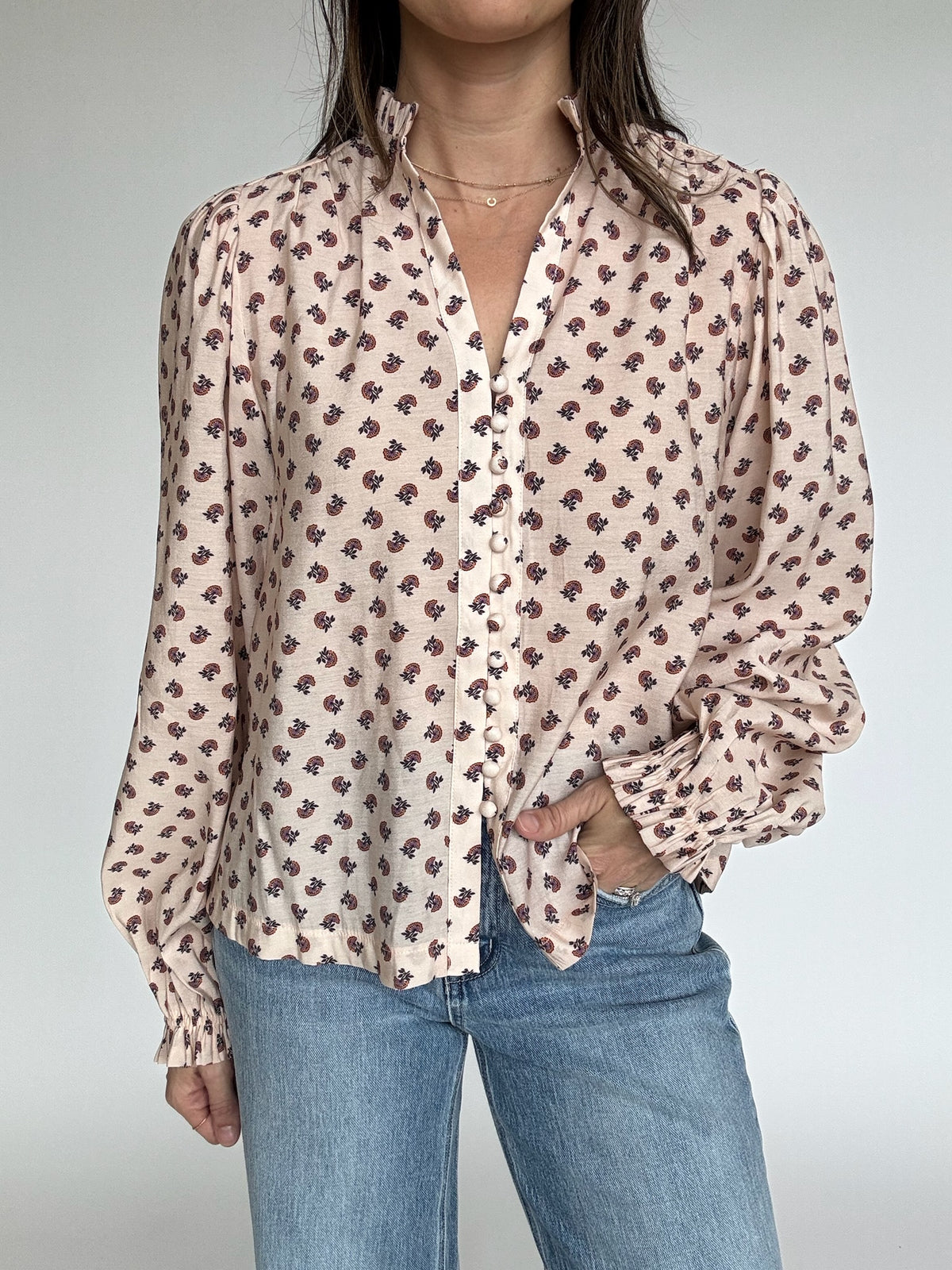 Blush Floral Print Top