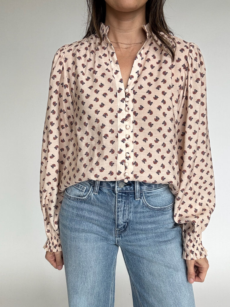 Blush Floral Print Top