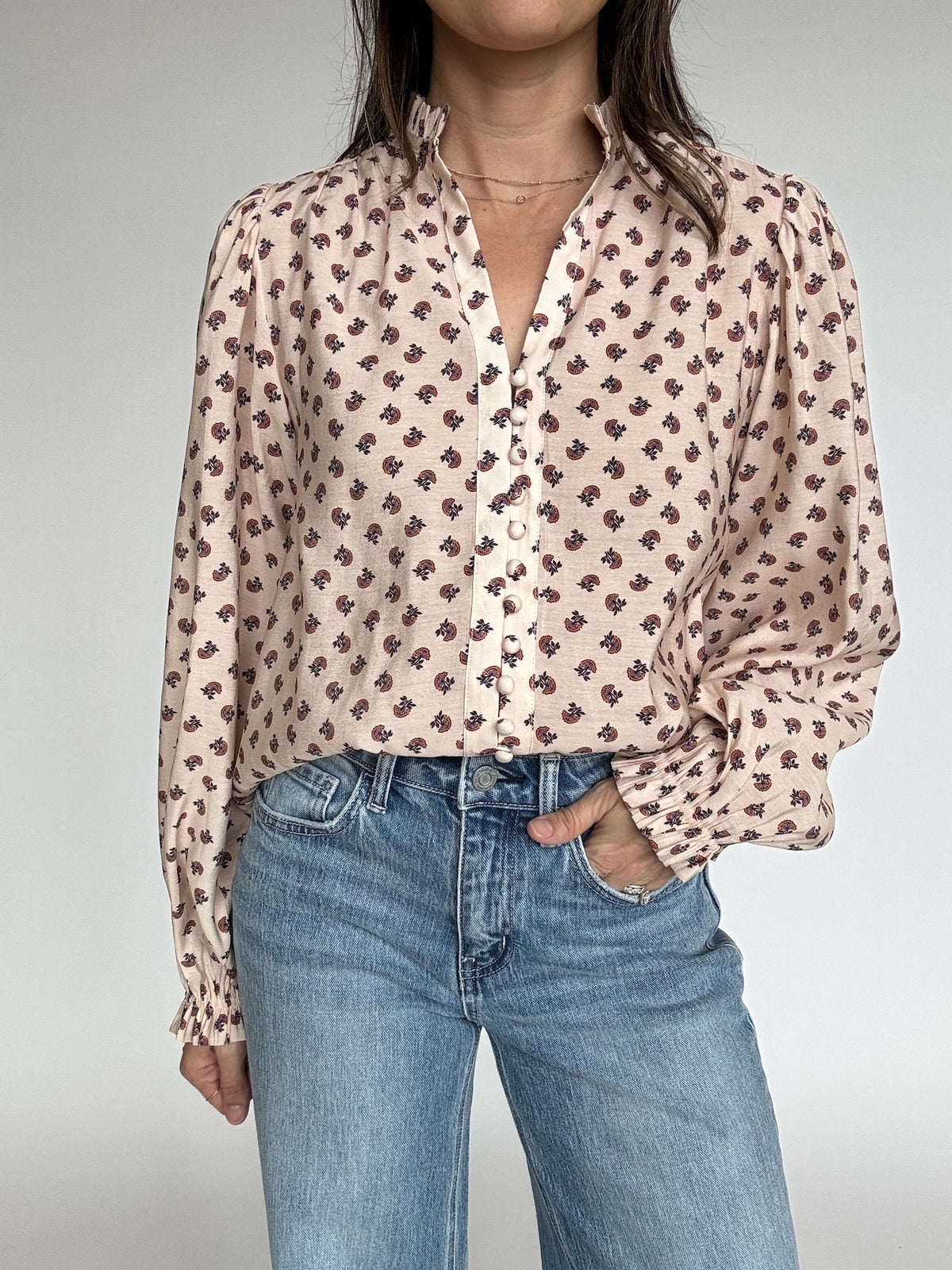Blush Floral Print Top