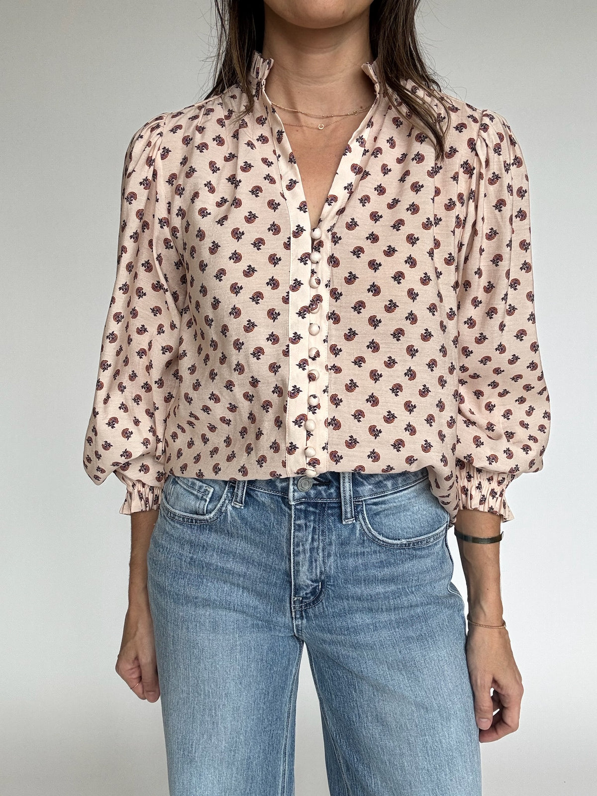 Blush Floral Print Top