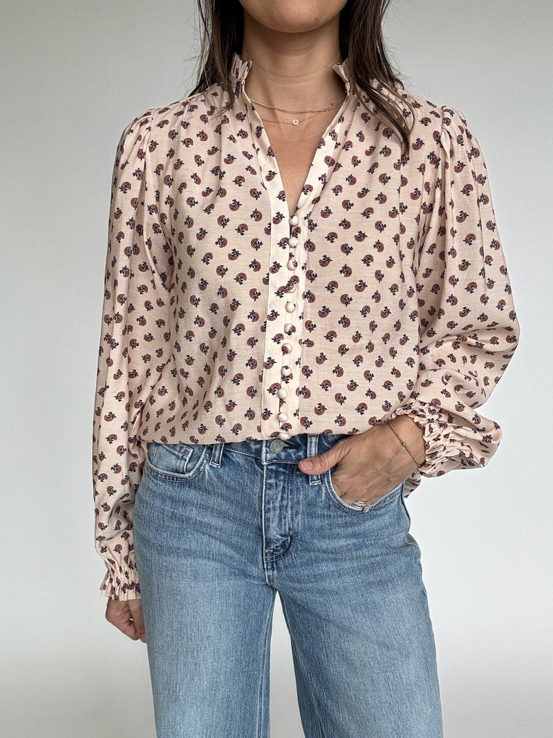 Blush Floral Print Top