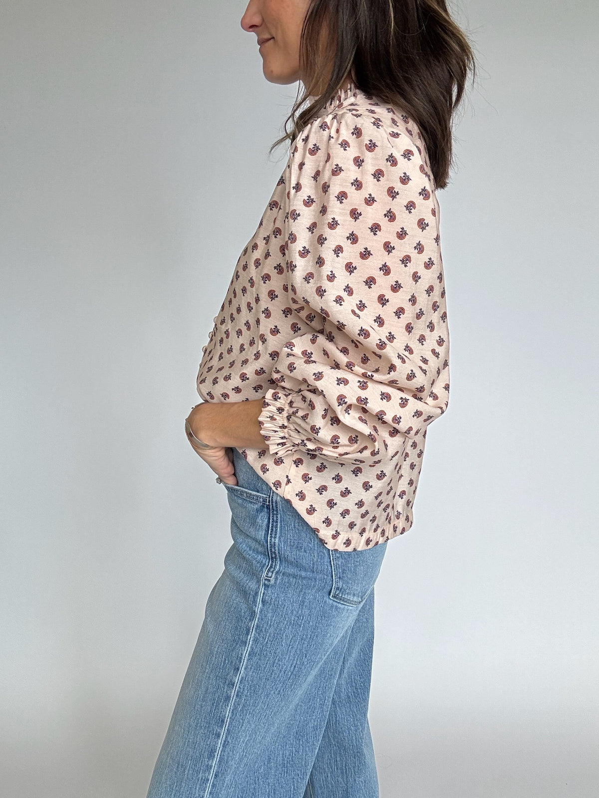 Blush Floral Print Top