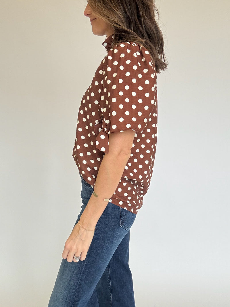 Chocolate Polka Dot Blouse