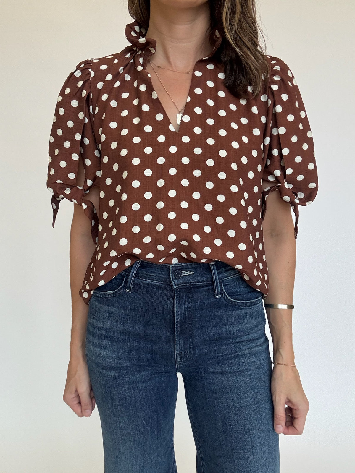 Chocolate Polka Dot Blouse