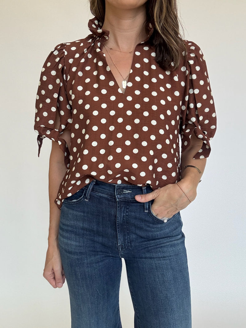 Chocolate Polka Dot Blouse