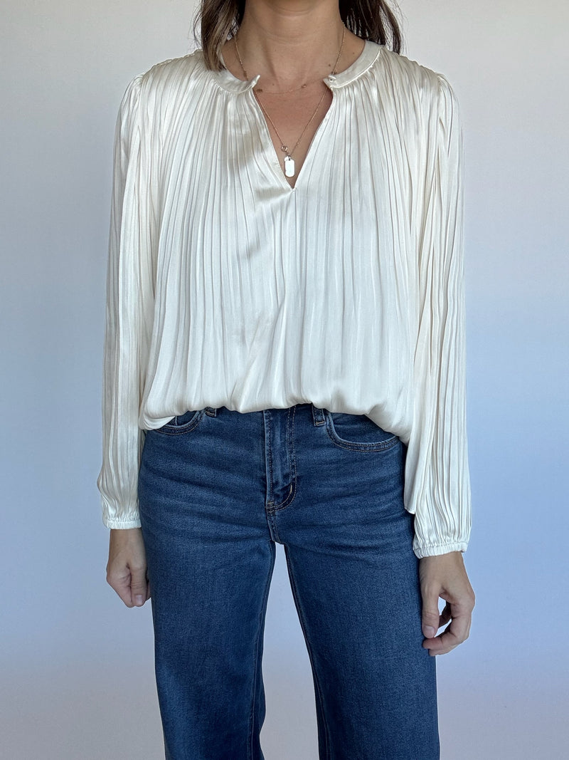 Ecru Pleated Blouse