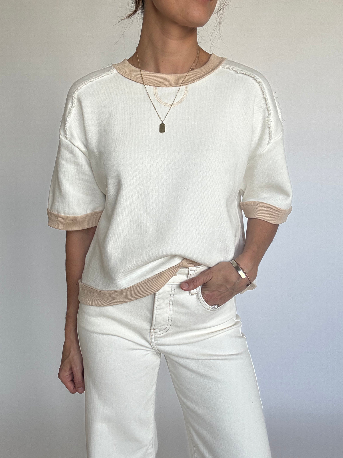 Lanie Contrast Knit Top