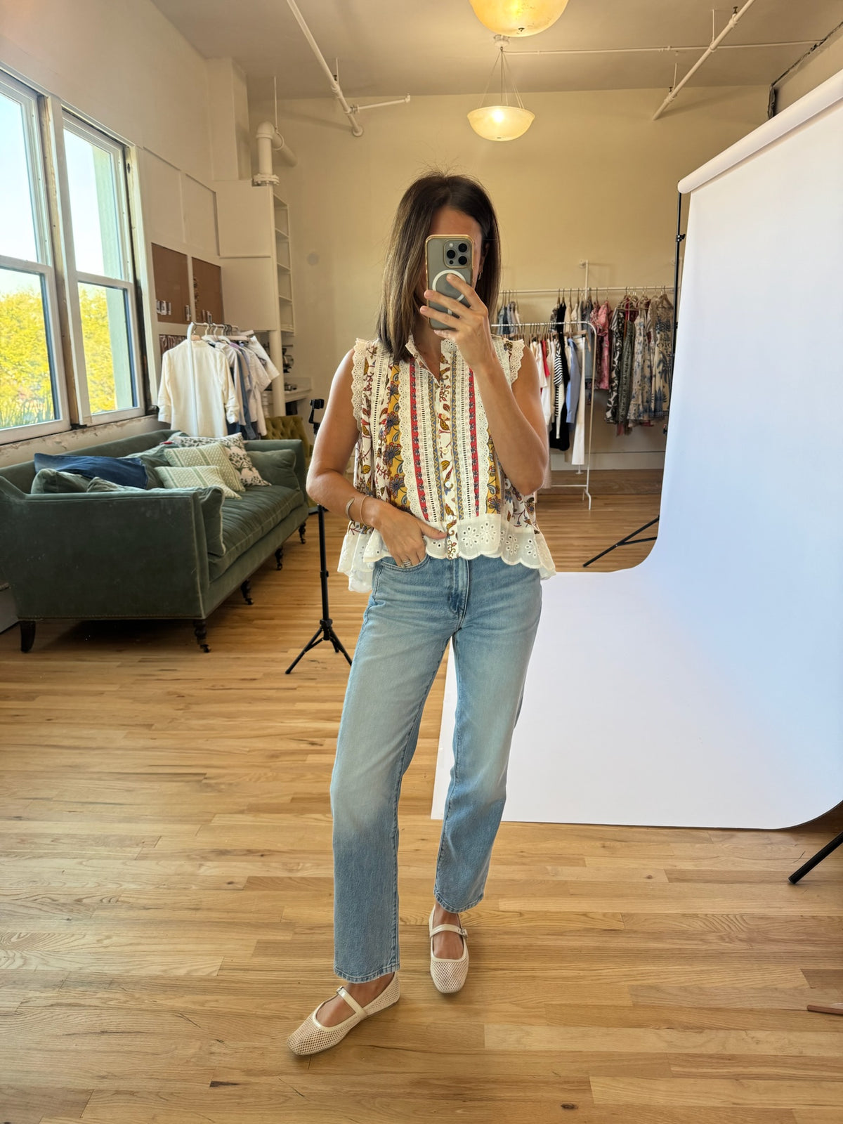 PREORDER | Cleo Breezy Eyelet Trim Top | EST SHIP DATE 2/27