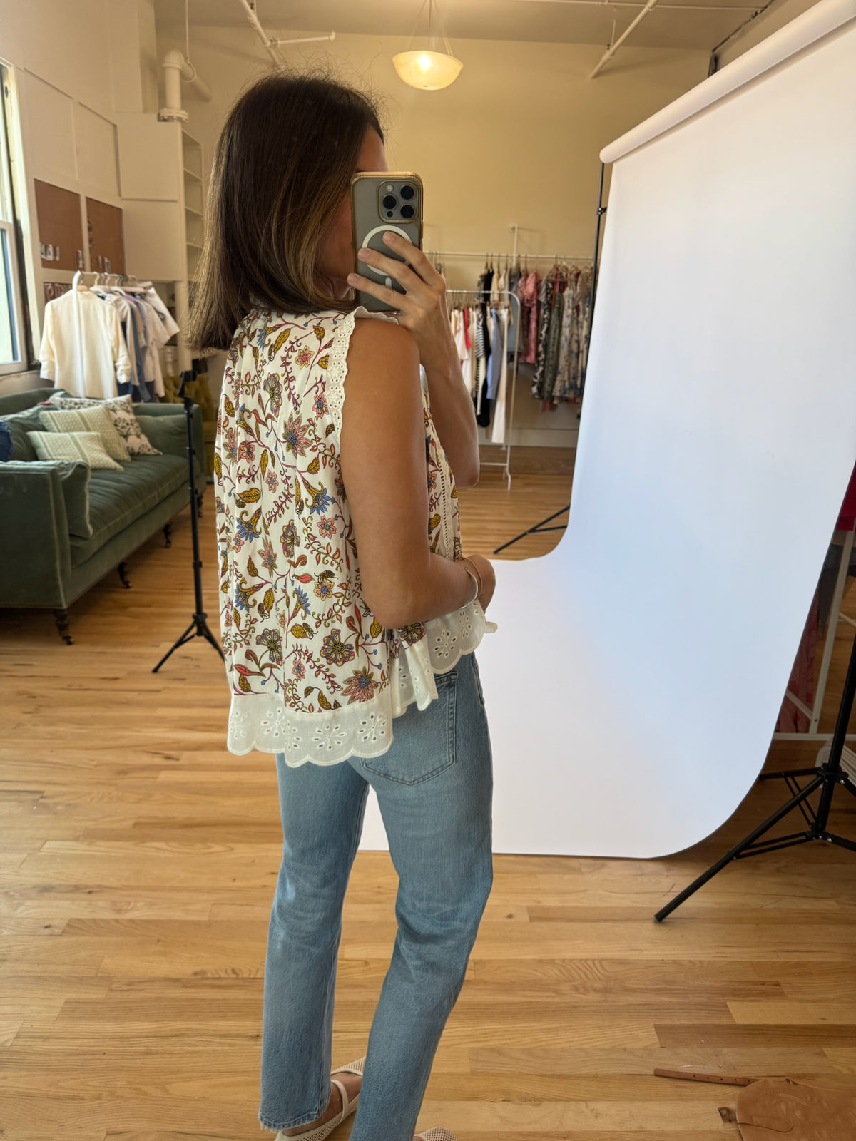 PREORDER | Cleo Breezy Eyelet Trim Top | EST SHIP DATE 2/27