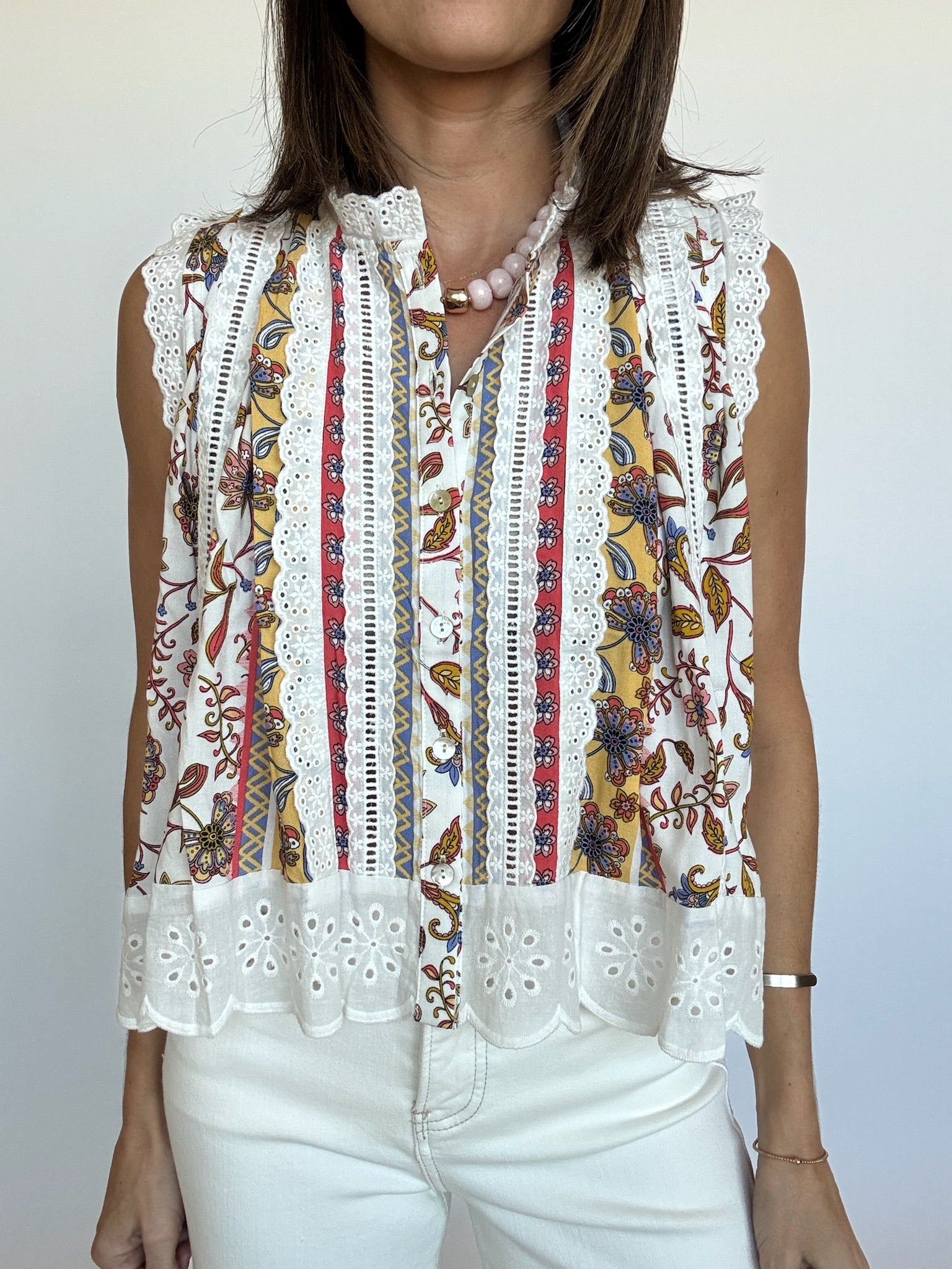 Cleo Breezy Eyelet Trim Top | RESTOCK JUNE – Teddy + Rose