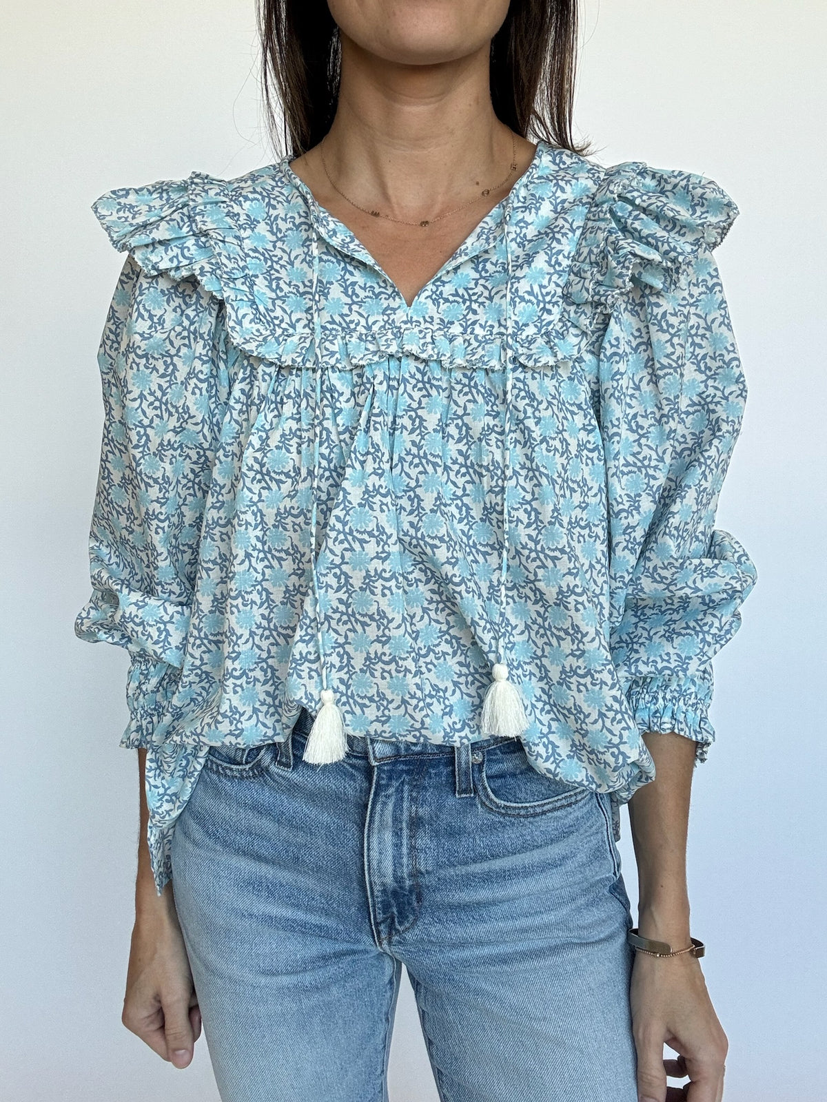 Carina Floral Ruffle Yoke Blouse