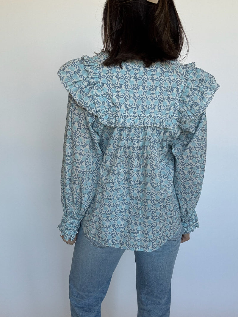 Carina Floral Ruffle Yoke Blouse