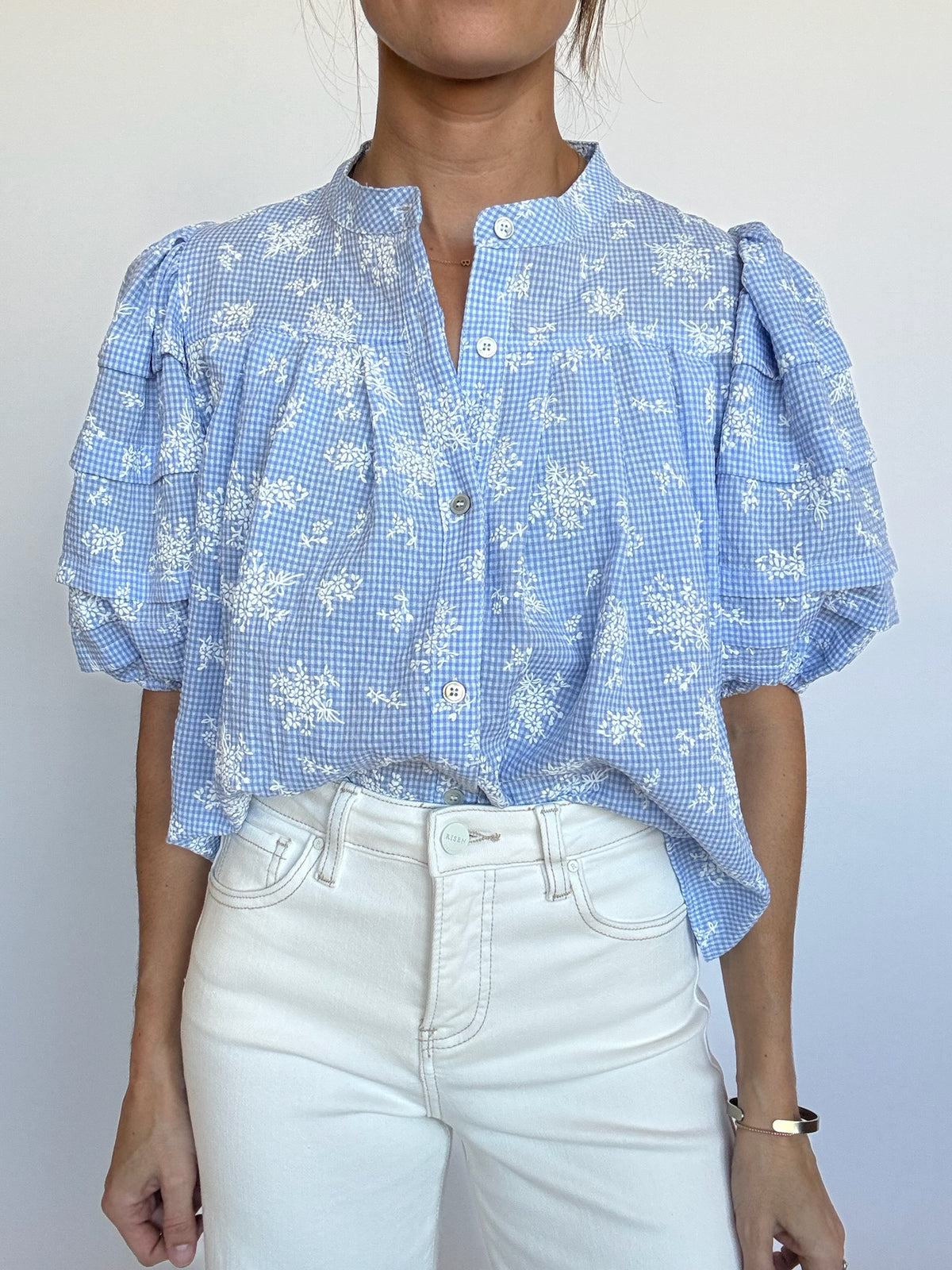 Julia Floral Puff-Sleeve Blouse