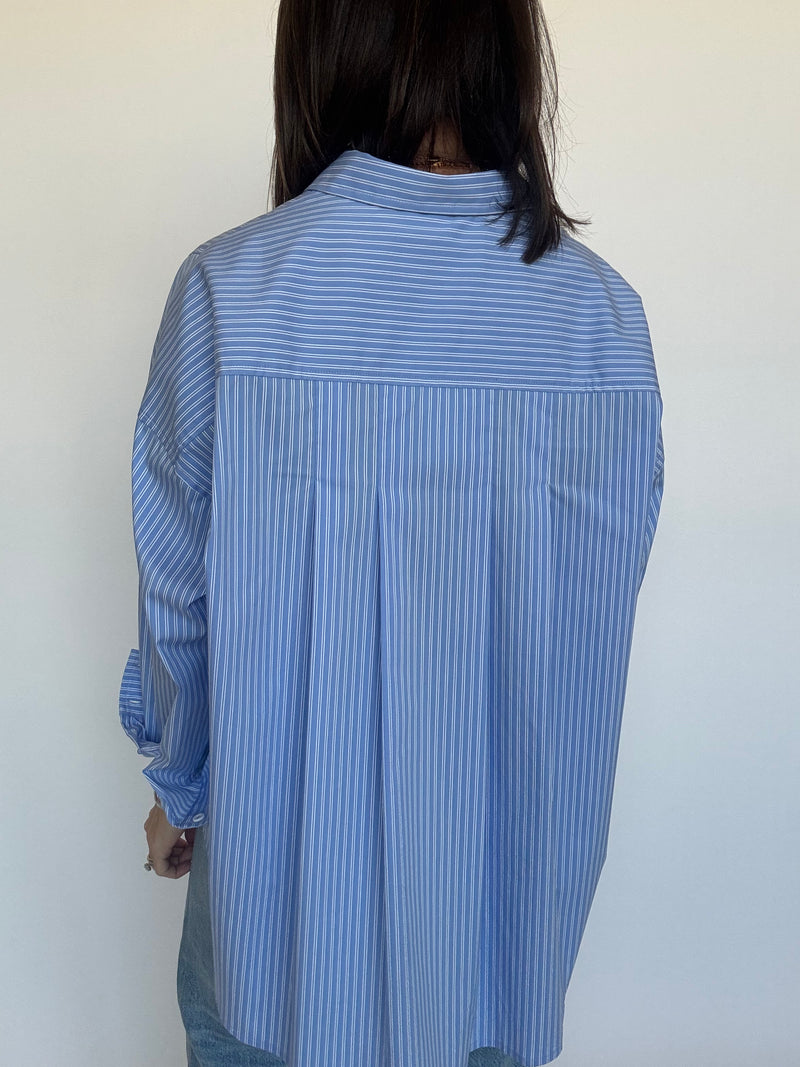 PREORDER | Noah Everyday Button Down - Blue Pinstripe | EST SHIP DATE 5/22