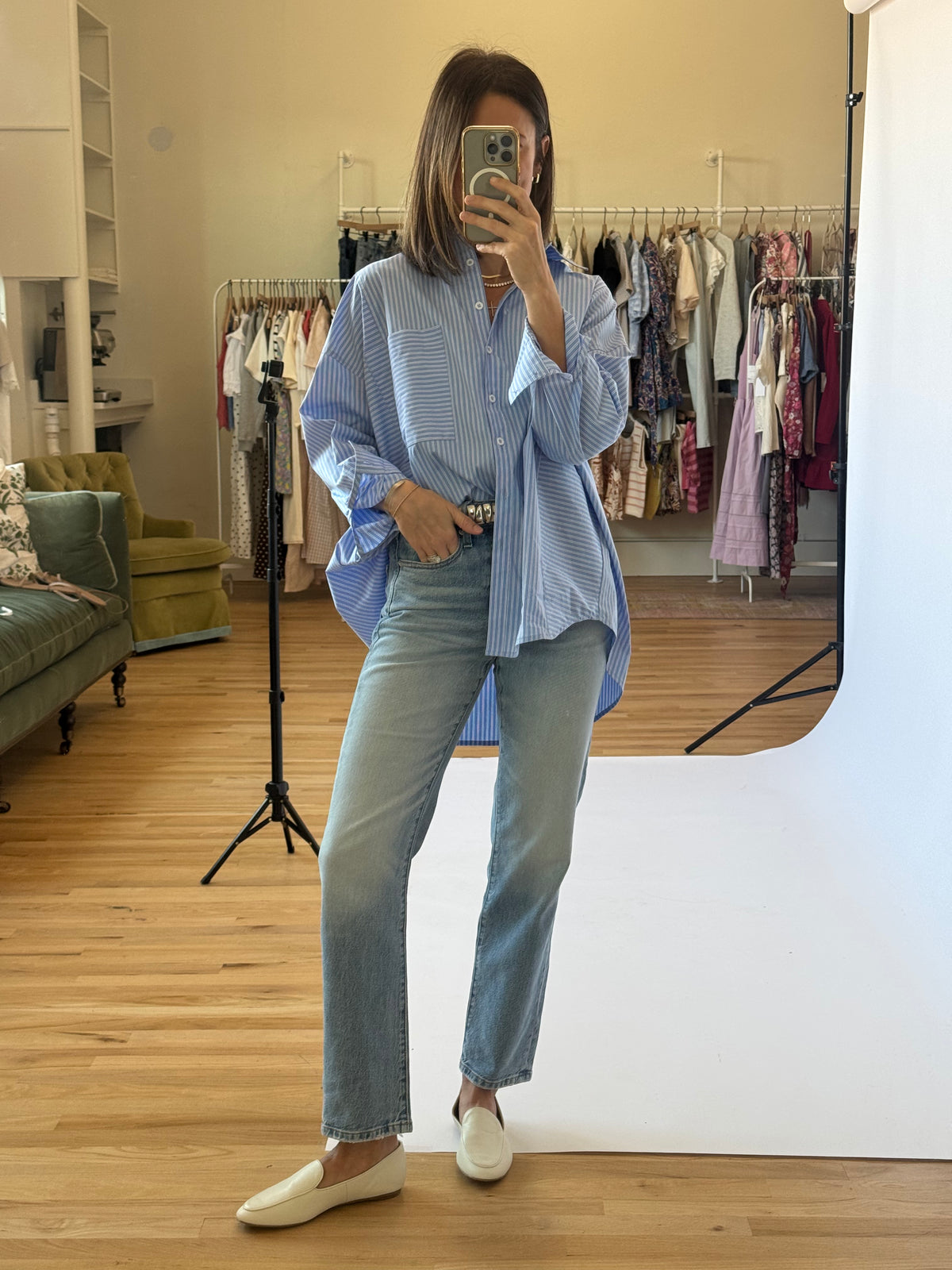 Noah Everyday Button Down - Blue Pinstripe