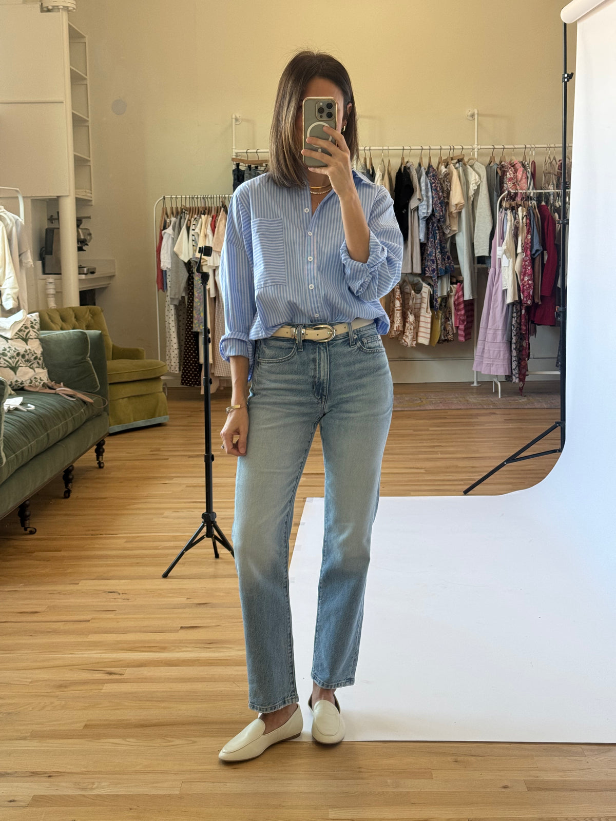 Noah Everyday Button Down - Blue Pinstripe