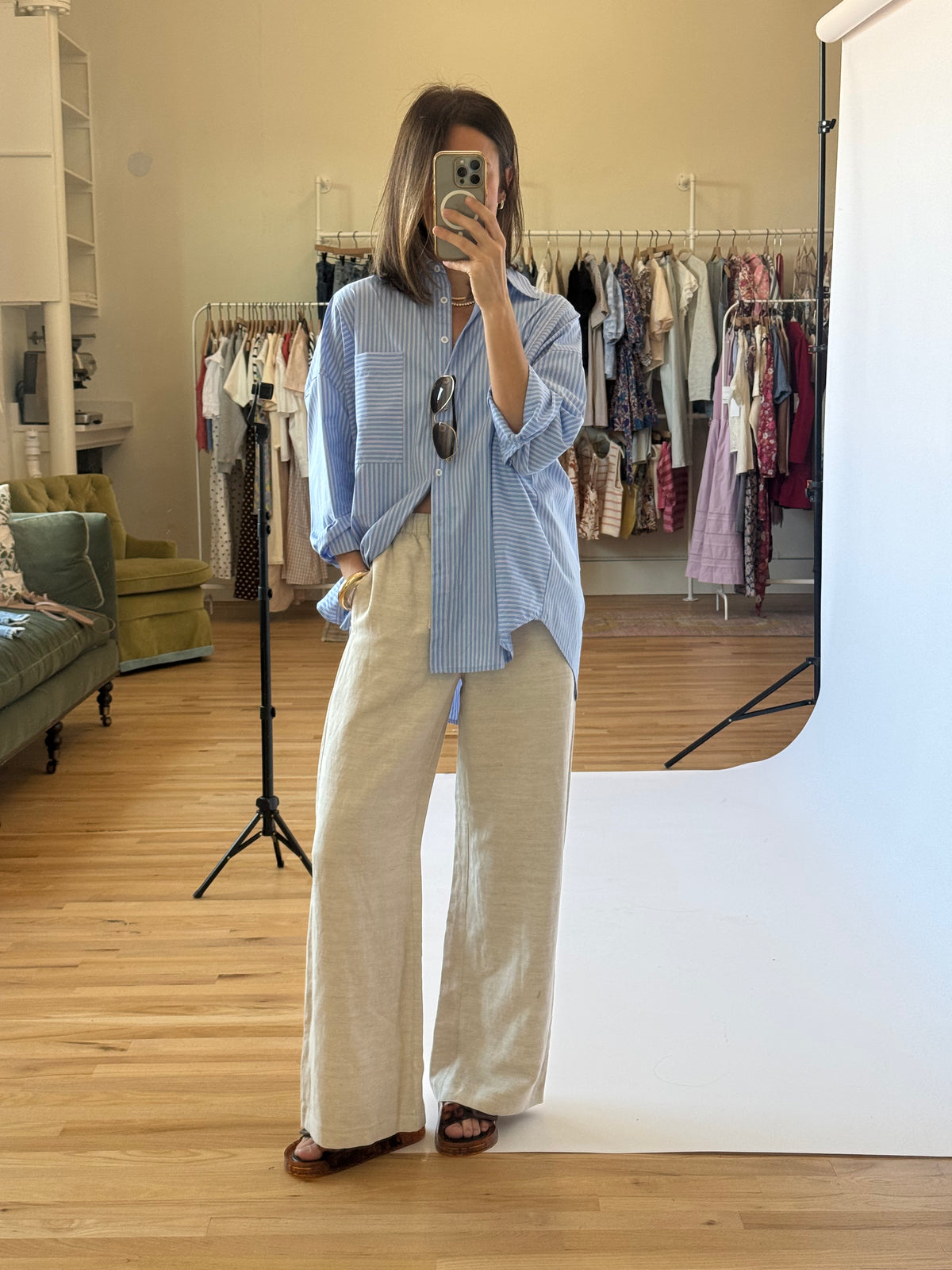 Noah Everyday Button Down - Blue Pinstripe