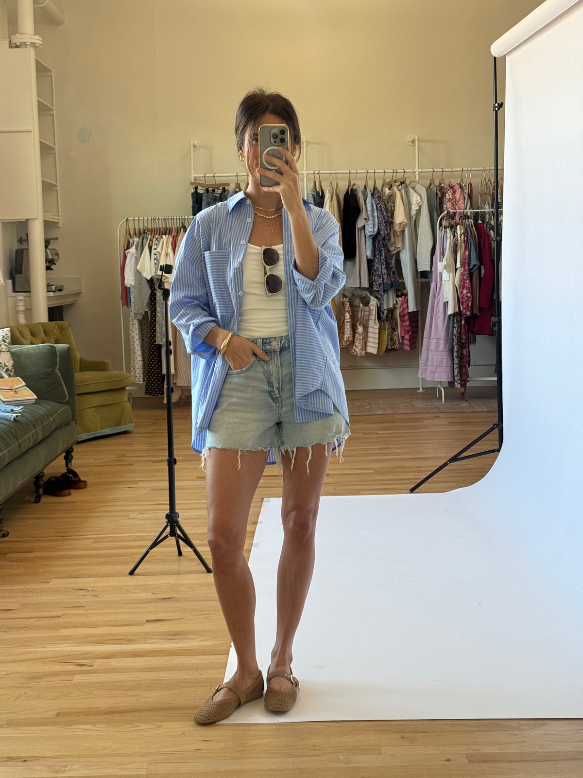 Noah Everyday Button Down - Blue Pinstripe