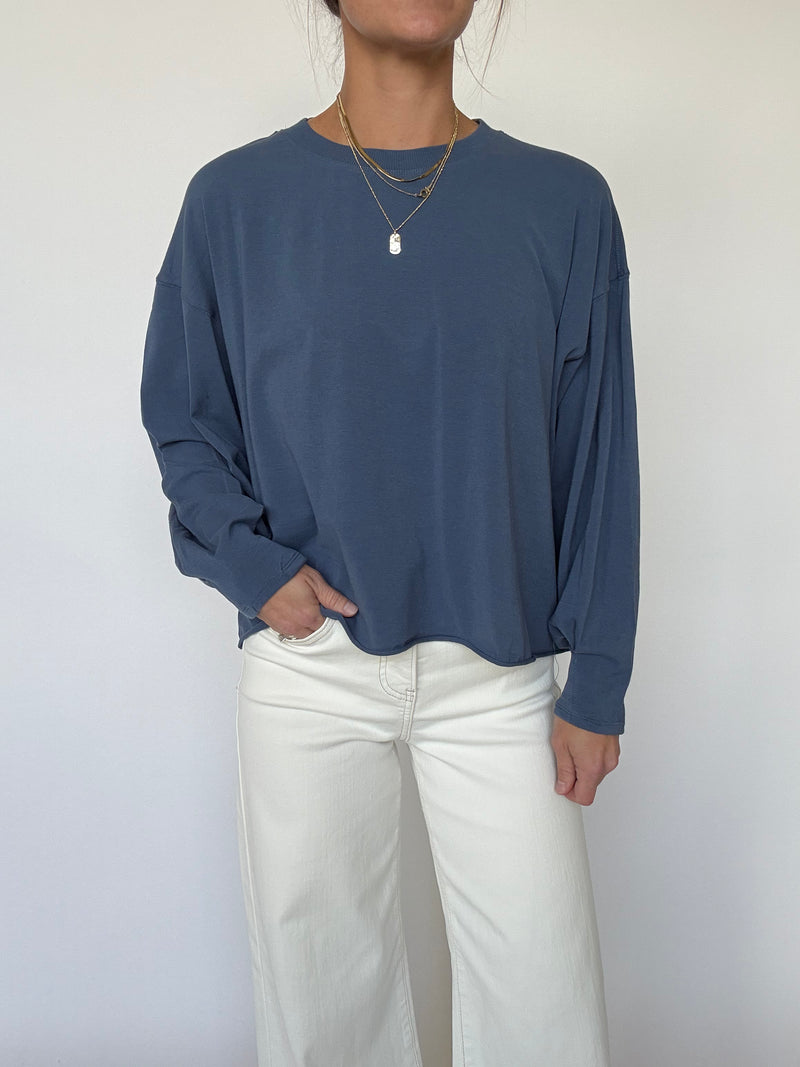 Pima Luxe Longsleeve Tee - Ocean