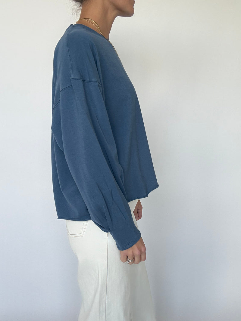 Pima Luxe Longsleeve Tee - Ocean