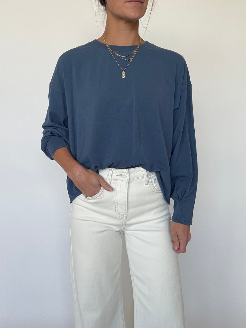 Pima Luxe Longsleeve Tee - Ocean