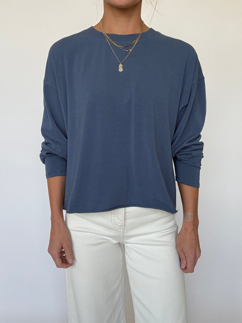 Pima Luxe Longsleeve Tee - Ocean