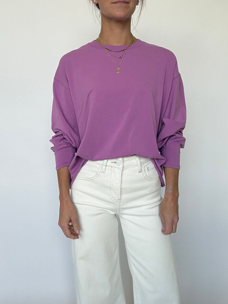 Pima Luxe Longsleeve Tee - Mulberry